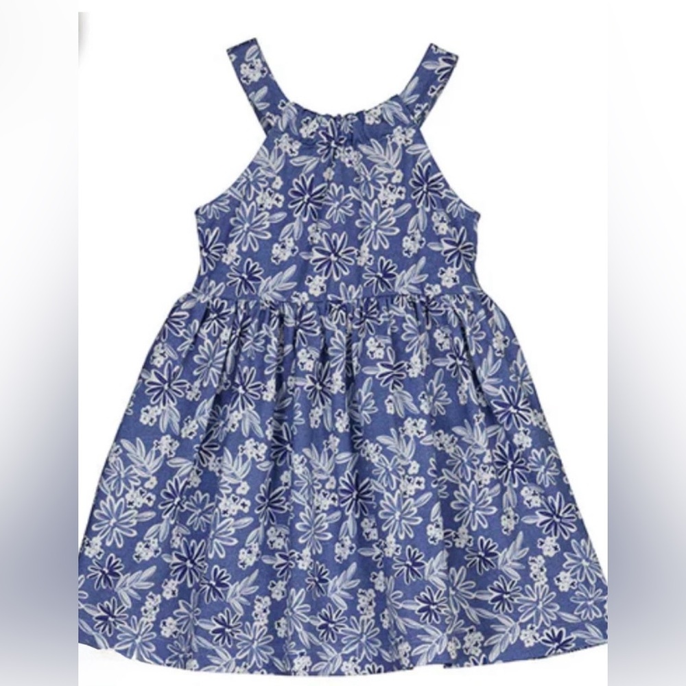 Mayoral Blue and White kids Floral Dress - size 9
